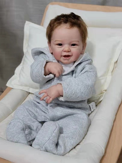 Bebe Reborn menino Hugo, com veias muito realista, corpo de pano e silicone macio