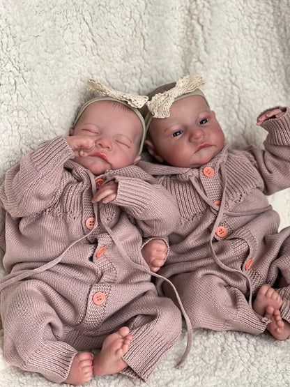 Boneca Recém-nascidos Acabada Gêmeos Já Pintada, veias Visíveis pela Pele 3D